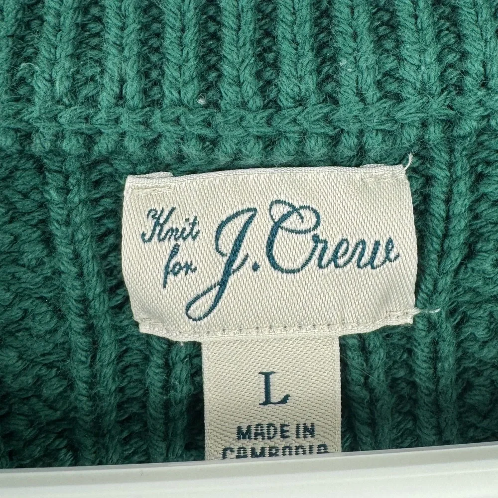 J.Crew Men Cotton Cable-Knit Crewneck Sweater Green Size‎ Large
